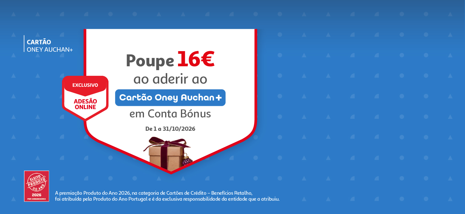 Ganhe 30 euros em Conta Bónus ao aderir ao Cartão Oney Auchan+