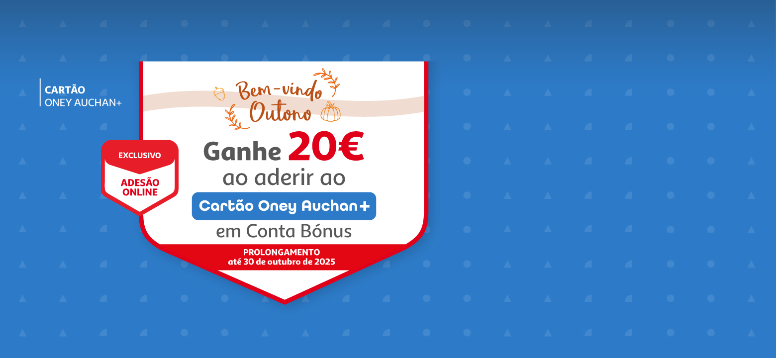 Ganhe 20 euros em Conta Bónus ao aderir ao Cartão Oney Auchan+