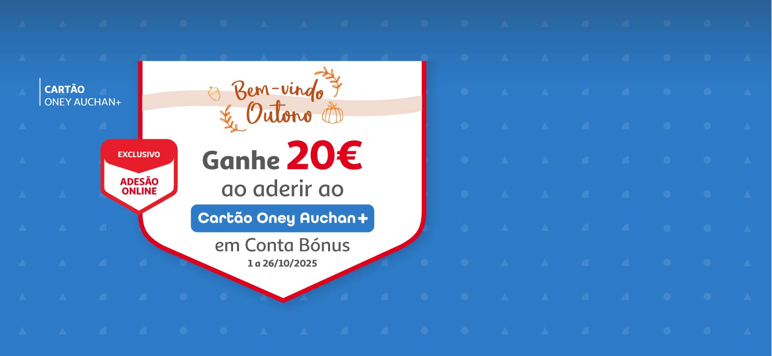 Ganhe 20 euros em Conta Bónus ao aderir ao Cartão Oney Auchan+