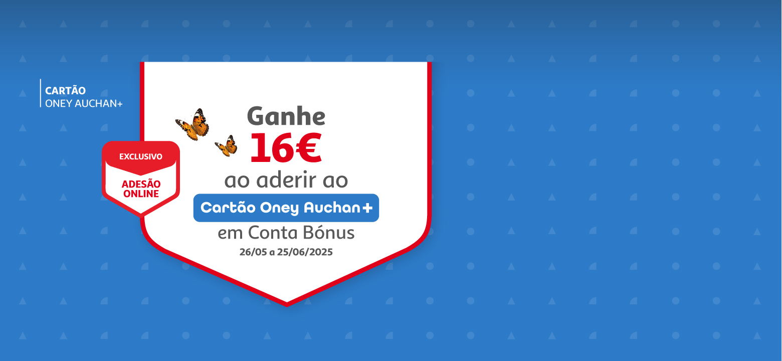 Ganhe 16 euros em Conta Bónus ao aderir ao Cartão Oney Auchan+