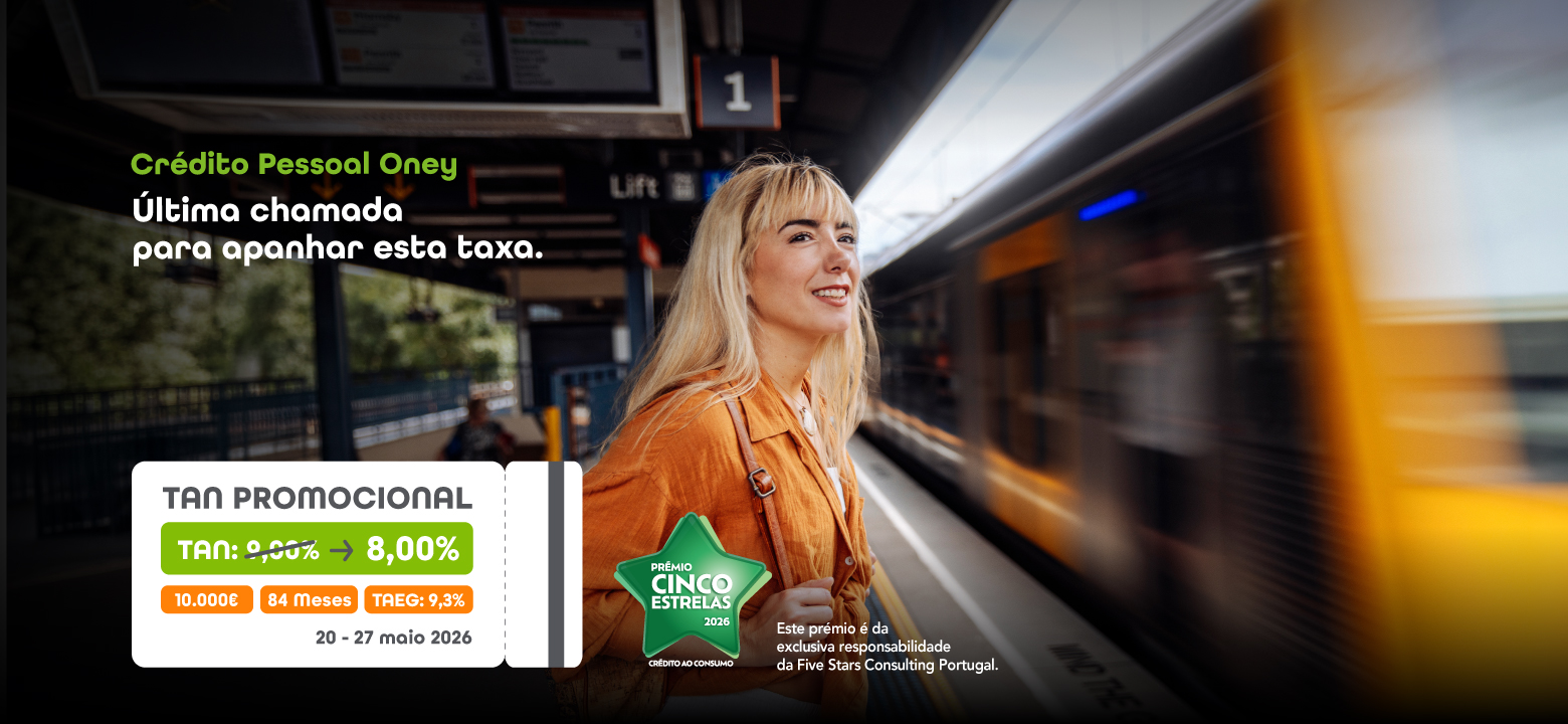 TAN Promocional Crédito Pessoal Oney: Última chamada para apanhar esta taxa.