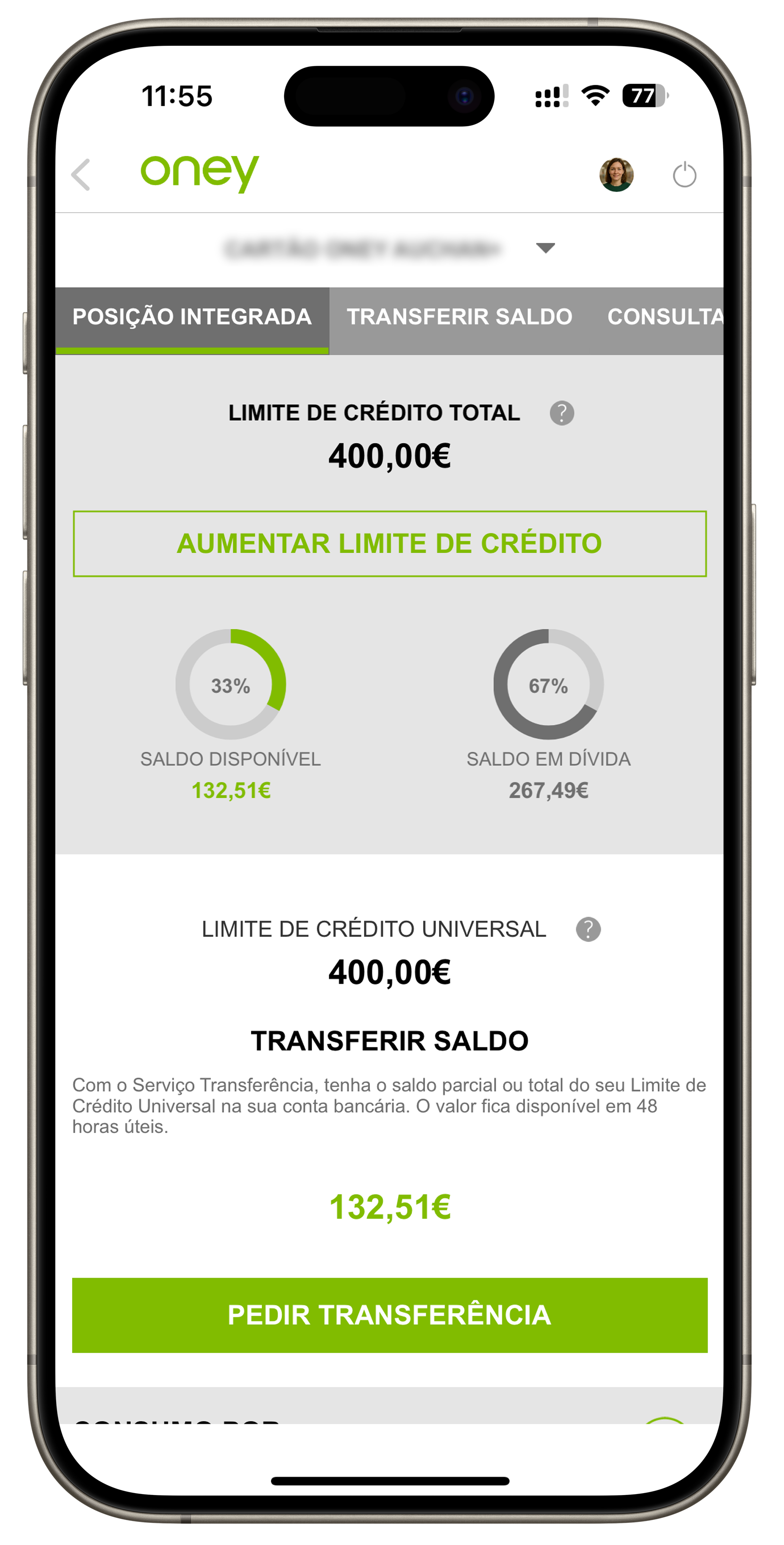 Posição Integrada APP Oney