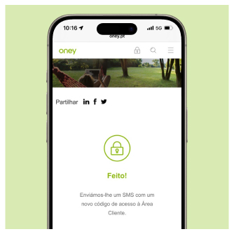 Formulário para recuperar Código Oney Contacto