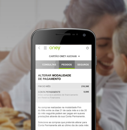 Altere a modalidade de pagamento das suas compras na APP Oney.