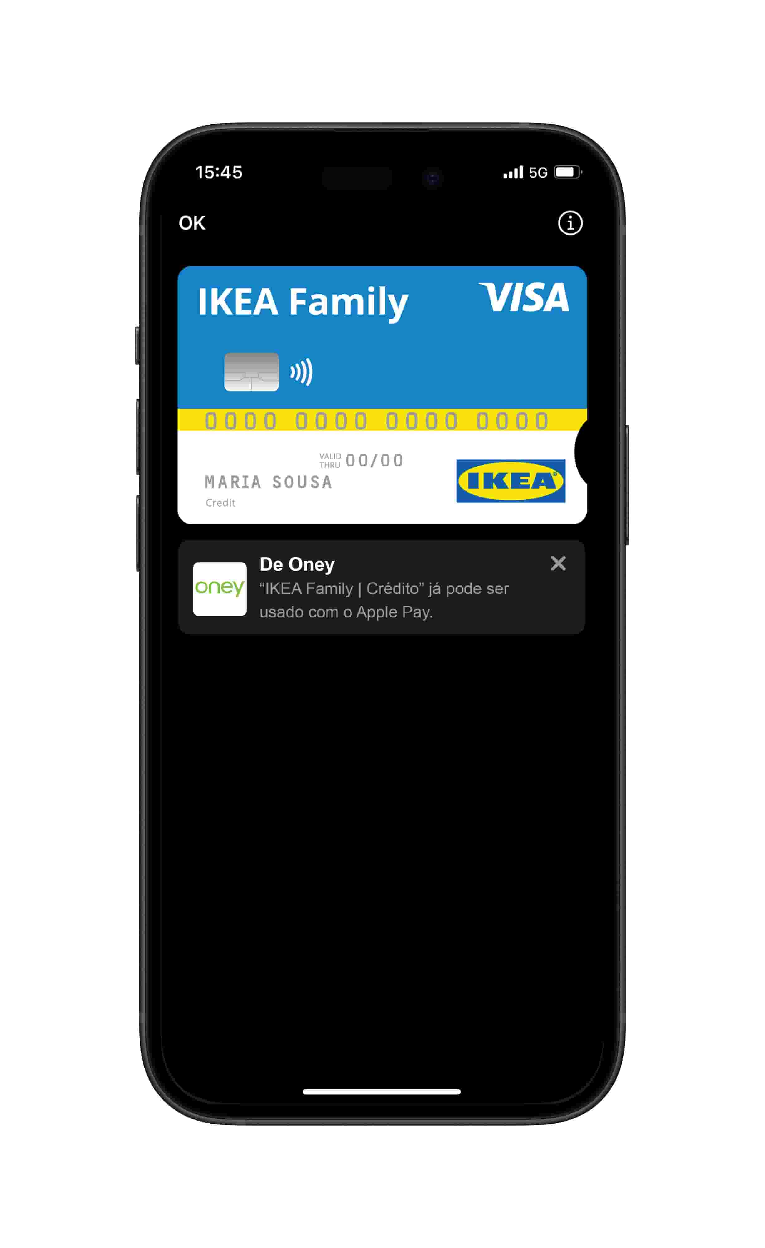 Faça pagamentos com cartão de crédito IKEA Family através de Apple Pay